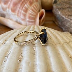 Genuine Blue Sapphire Engagement Ring